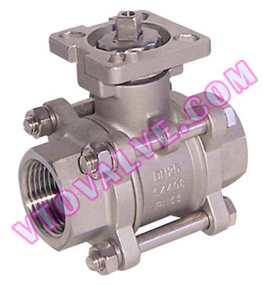 3PC Direct Mounting Female Threaded Ball Valves