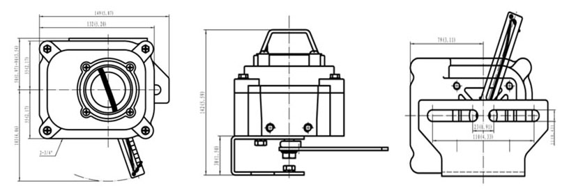 Dimensions of ALS300LM2 Limit Switch Box, ALS300LM2 Valve Monitor