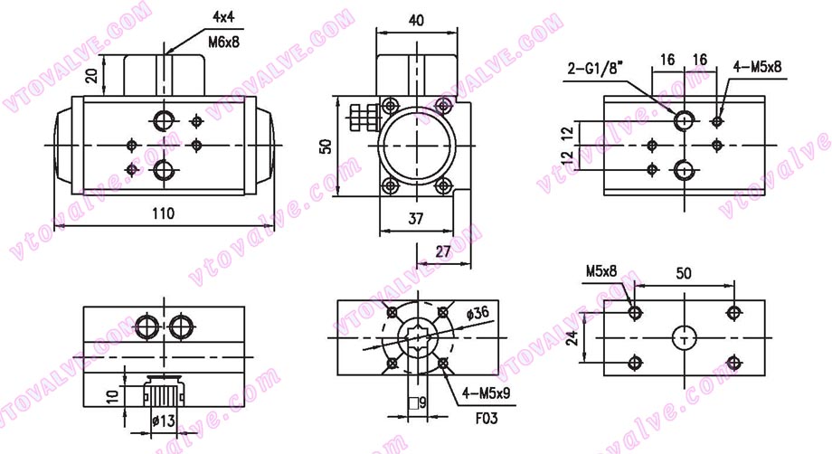 Main Dimensions of AT32D